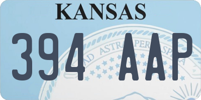 KS license plate 394AAP