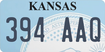 KS license plate 394AAQ