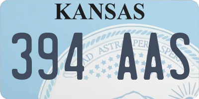 KS license plate 394AAS