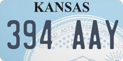 KS license plate 394AAY