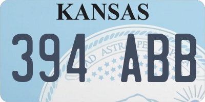 KS license plate 394ABB