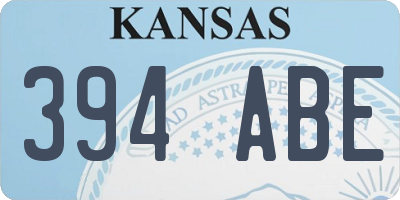 KS license plate 394ABE