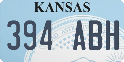 KS license plate 394ABH