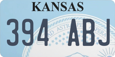 KS license plate 394ABJ