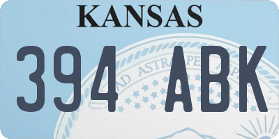 KS license plate 394ABK