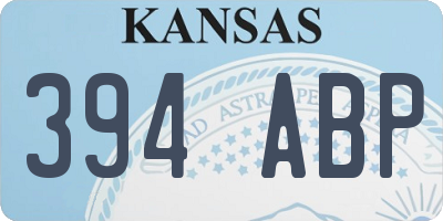 KS license plate 394ABP