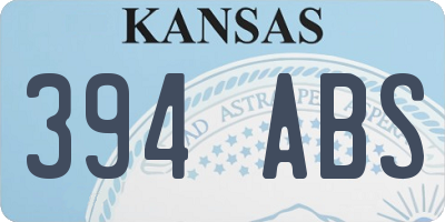 KS license plate 394ABS
