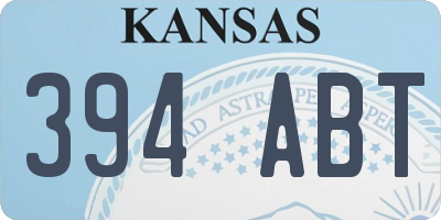 KS license plate 394ABT