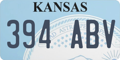 KS license plate 394ABV