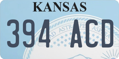 KS license plate 394ACD