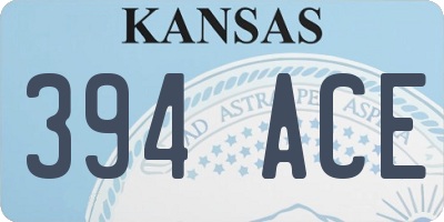 KS license plate 394ACE
