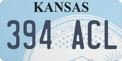 KS license plate 394ACL