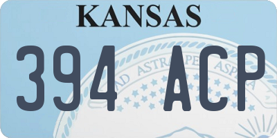 KS license plate 394ACP