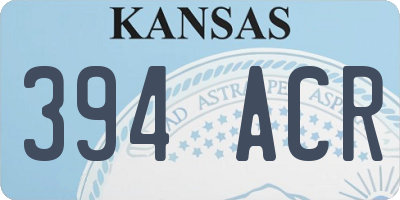 KS license plate 394ACR