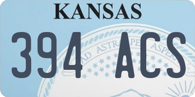 KS license plate 394ACS