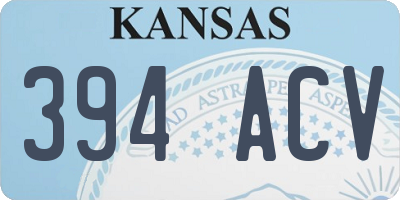 KS license plate 394ACV