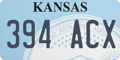 KS license plate 394ACX