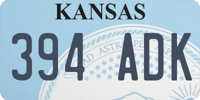 KS license plate 394ADK