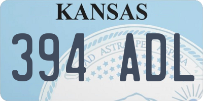 KS license plate 394ADL