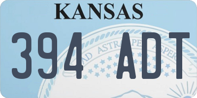 KS license plate 394ADT