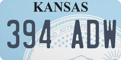 KS license plate 394ADW