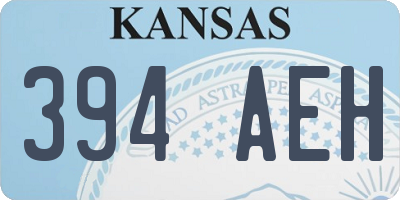 KS license plate 394AEH