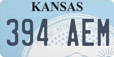 KS license plate 394AEM
