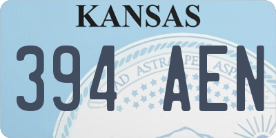 KS license plate 394AEN
