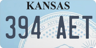KS license plate 394AET