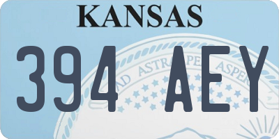 KS license plate 394AEY