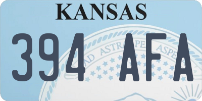 KS license plate 394AFA