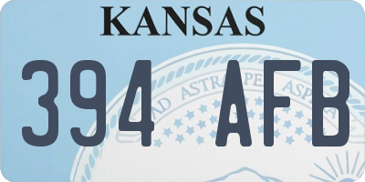 KS license plate 394AFB