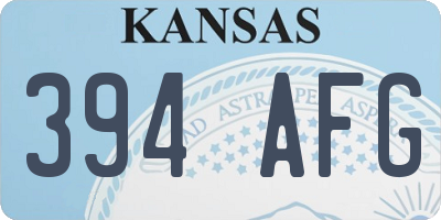 KS license plate 394AFG