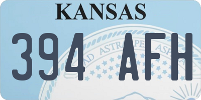 KS license plate 394AFH