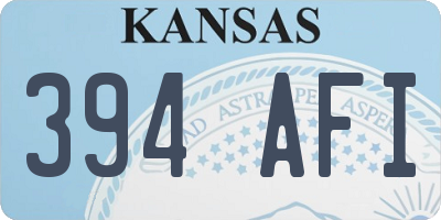 KS license plate 394AFI