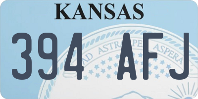 KS license plate 394AFJ