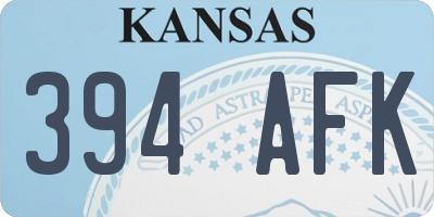 KS license plate 394AFK