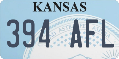 KS license plate 394AFL