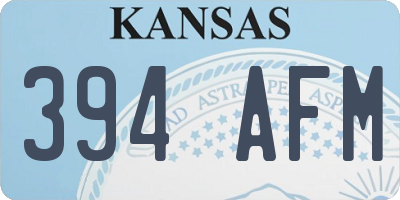 KS license plate 394AFM