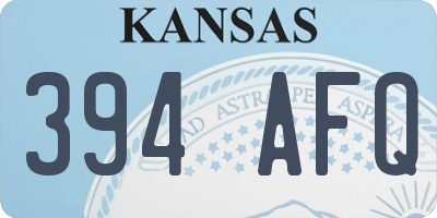 KS license plate 394AFQ