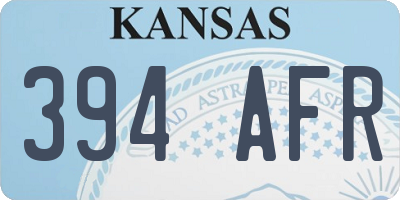 KS license plate 394AFR