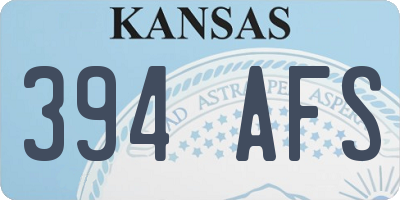 KS license plate 394AFS