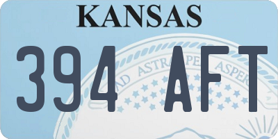 KS license plate 394AFT