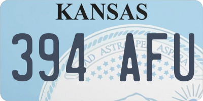 KS license plate 394AFU
