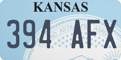 KS license plate 394AFX