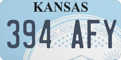 KS license plate 394AFY