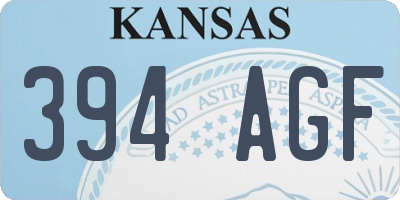 KS license plate 394AGF