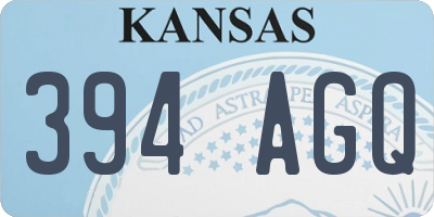 KS license plate 394AGQ