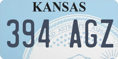 KS license plate 394AGZ