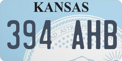 KS license plate 394AHB